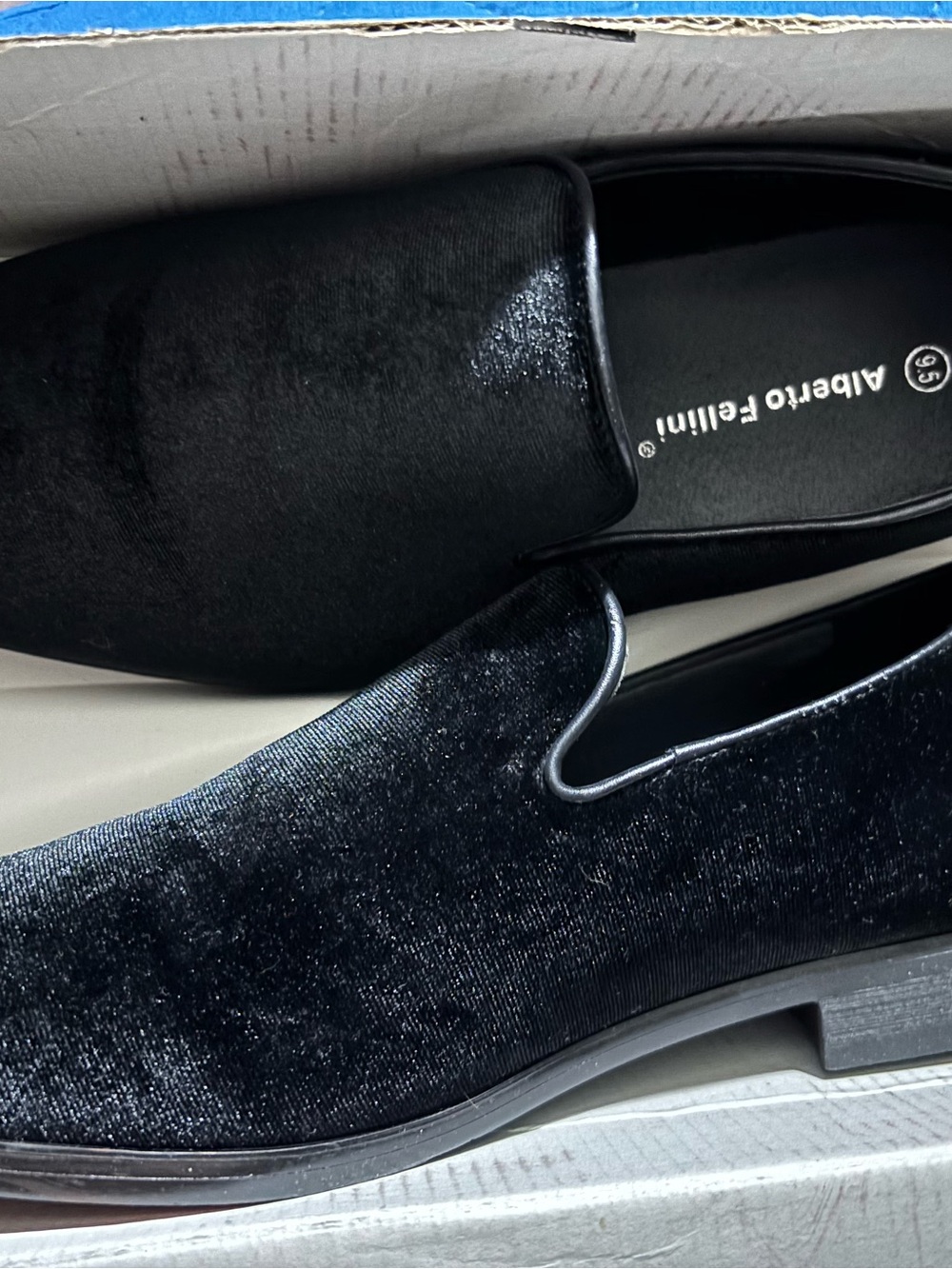Men's Black Velvet Slip-On Dress Shoes
